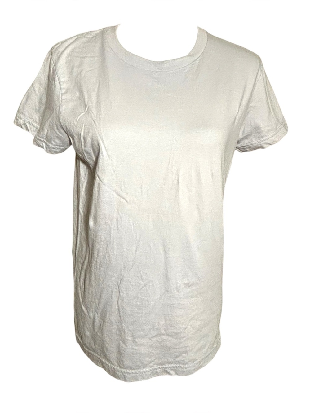 Girls American Apparel Light Gray 100% Cotton Slim Short Sleeve T-shirt Size XL